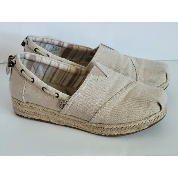 Bobs Espadrilles Set Sail Natural Canvas Wedge Size 8 Women's - Picture 1 of 11